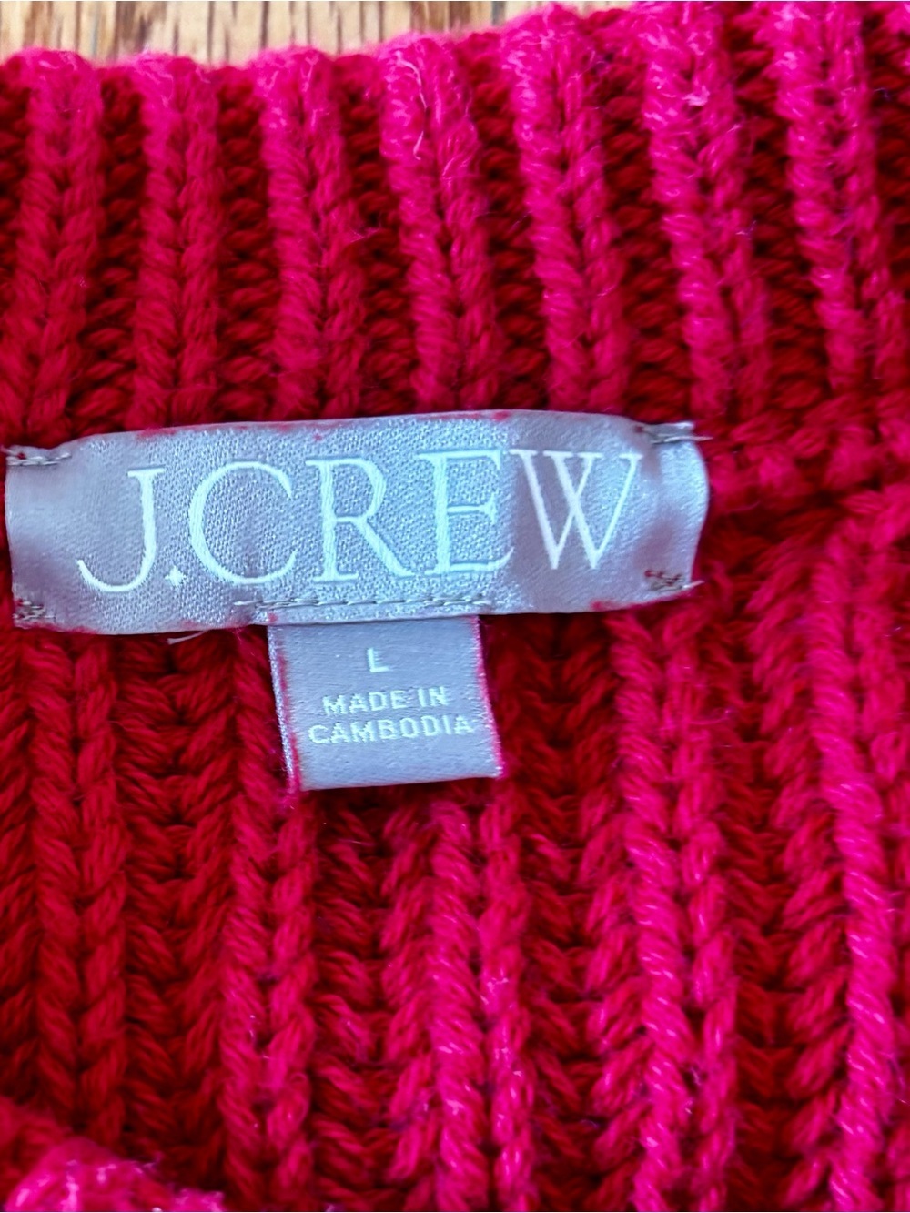 J. Crew Ribbed Crewneck Sweater in Red - Picture 2 of 7